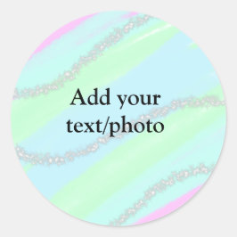 Sticker Rond Parties scintillant rose bleu vert étincelant past