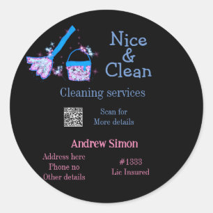 Sticker Rond Parties scintillant rose bleue nettoyant pop ajout