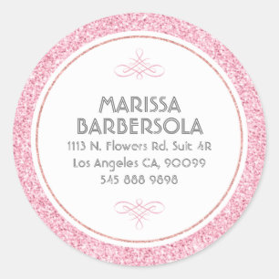 Sticker Rond Parties scintillant rose Cercle blanc Design moder
