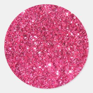 Sticker Rond Parties scintillant rose-chaud