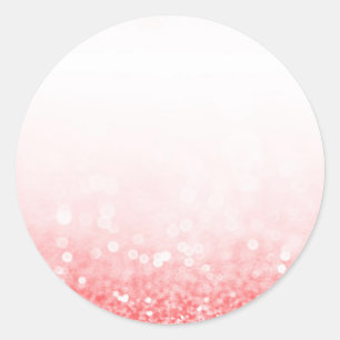 Sticker Rond Parties scintillant rose chaud personnalisé tendan