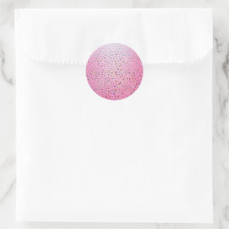 Sticker Rond Parties scintillant rose Cheetah Imprimer