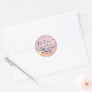 Sticker Rond Parties scintillant rose chic Iridescente Merci ho