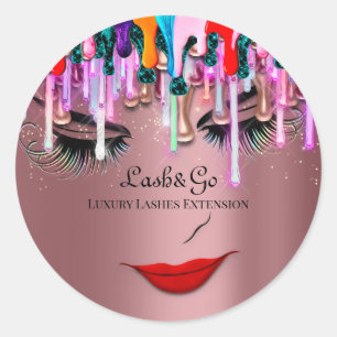 Sticker Rond Parties scintillant Rose de disques de maquillage