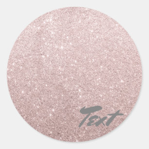 Sticker Rond parties scintillant rose en or