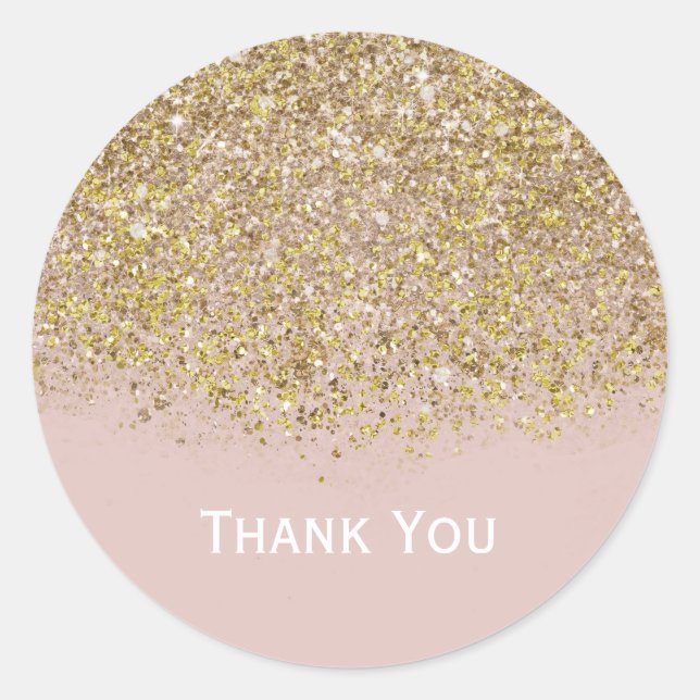 Sticker Rond Parties scintillant rose et or moderne tendance Gl (Devant)
