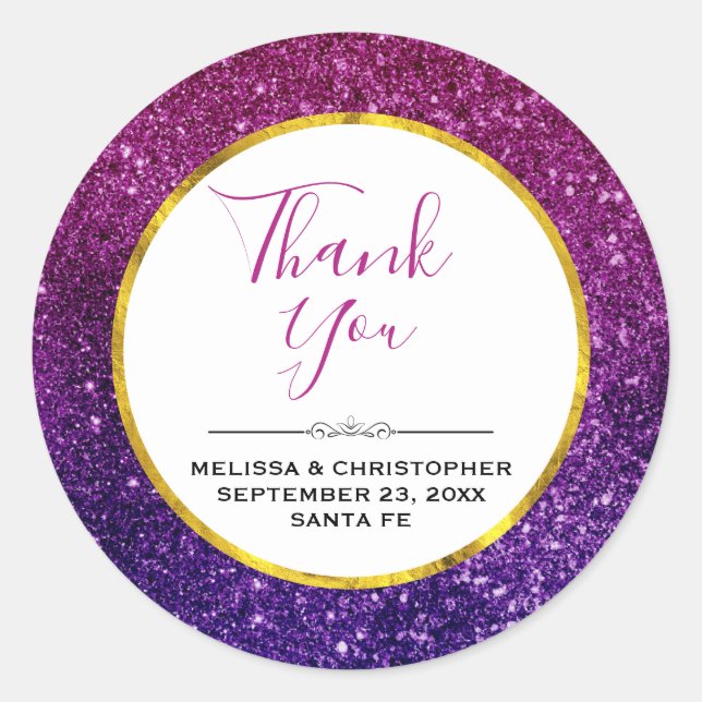Sticker Rond Parties scintillant rose et violet  Gemstones Mari (Devant)