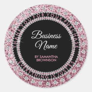 Sticker Rond Parties scintillant Rose fille bijoux Bling