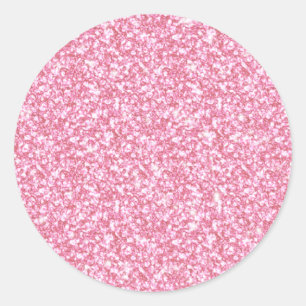 Sticker Rond Parties scintillant rose fille imprimée