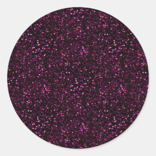 Sticker Rond Parties scintillant rose foncé