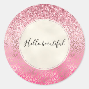 Sticker Rond Parties scintillant rose or brillant Ombre Emprein
