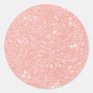 Sticker Rond Parties scintillant rose pâle Personnalisé tendanc