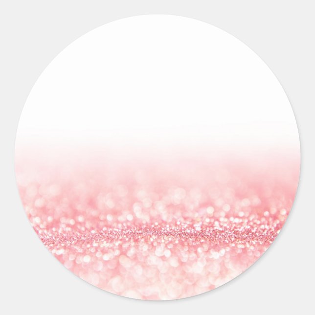 Sticker Rond Parties scintillant rose personnalisée tendance (Devant)