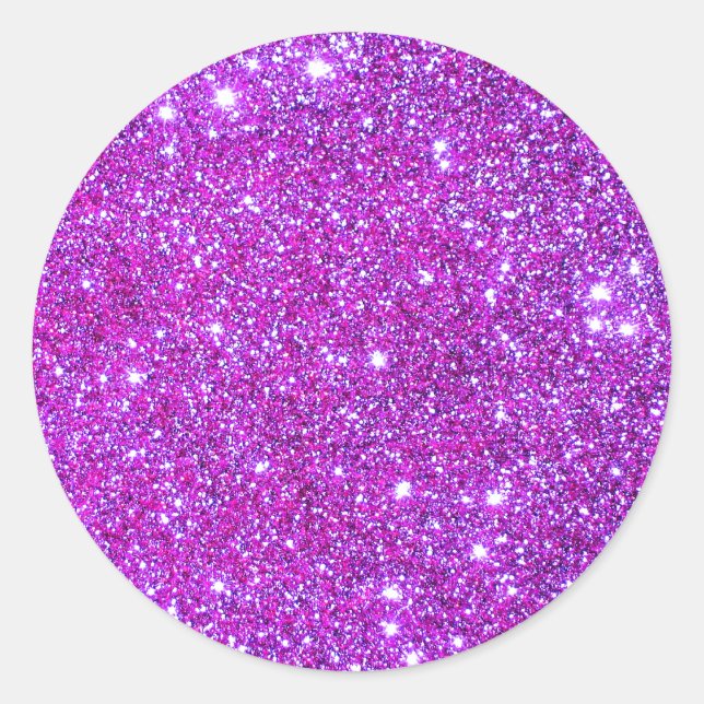 Sticker Rond Parties scintillant rose violet brillant concepteu (Devant)