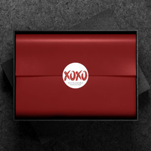 Sticker Rond Parties scintillant rouge XOXO   Glam Brushstroke 