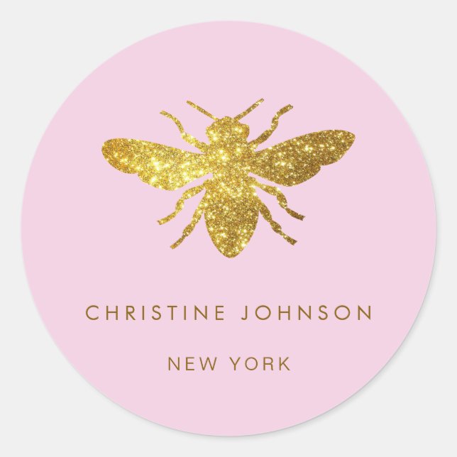 Sticker Rond parties scintillant simulée abeille classique coll (Devant)