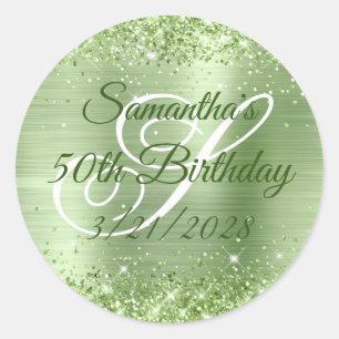 Sticker Rond Parties scintillant verte de Monnaie Étincelante 5