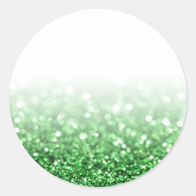 Sticker Rond Parties scintillant verte personnalisée tendance (Devant)