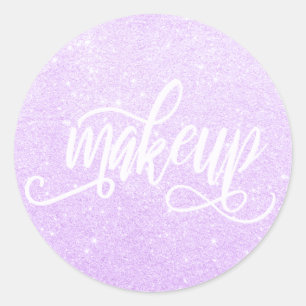 Sticker Rond Parties scintillant violet moderne élégant