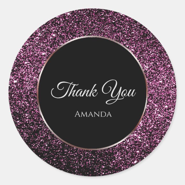 Sticker Rond parties scintillant violette (Devant)