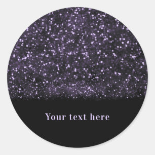 Sticker Rond Parties scintillant violette éclairs Flambant part