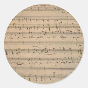 Sticker Rond Partition antique de 1822, Chant du vieil homme