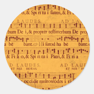 Sticker Rond Partition de chant grégorien