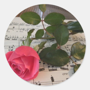 Sticker Rond Partition rose