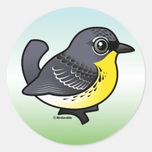 Sticker Rond Paruline de Kirtland Birdorable