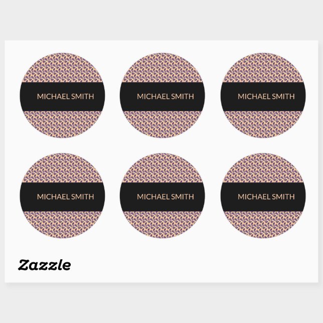 Sticker Rond Paruline thermale Motif de léopard kényan mignonne (Feuille)