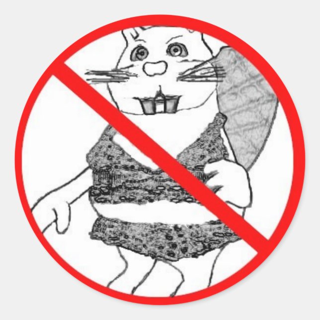 Sticker Rond Pas d'autocollant Beaver (Devant)