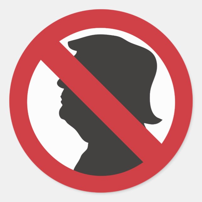 Sticker Rond Pas d'autocollant en silhouette MAGA/anti-Trump (Devant)