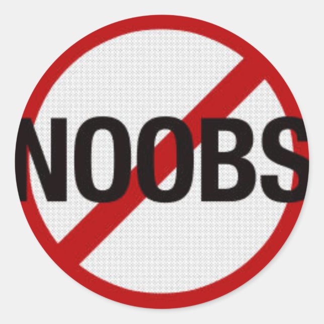 Sticker Rond Pas d'autocollant NOOBS ! (Devant)