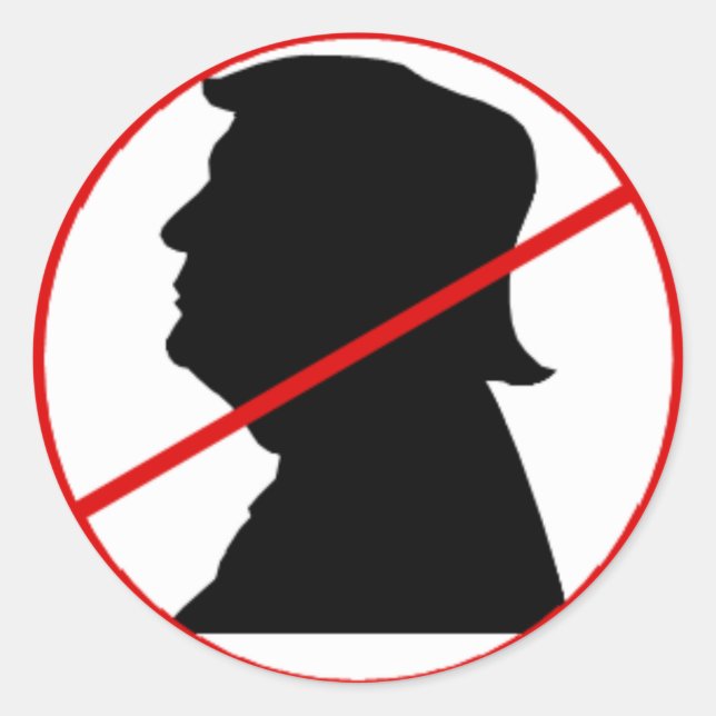 Sticker Rond Pas d'autocollant Trump (Devant)