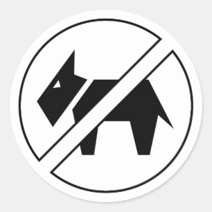 Sticker Rond Pas d'autocollants pour chiens