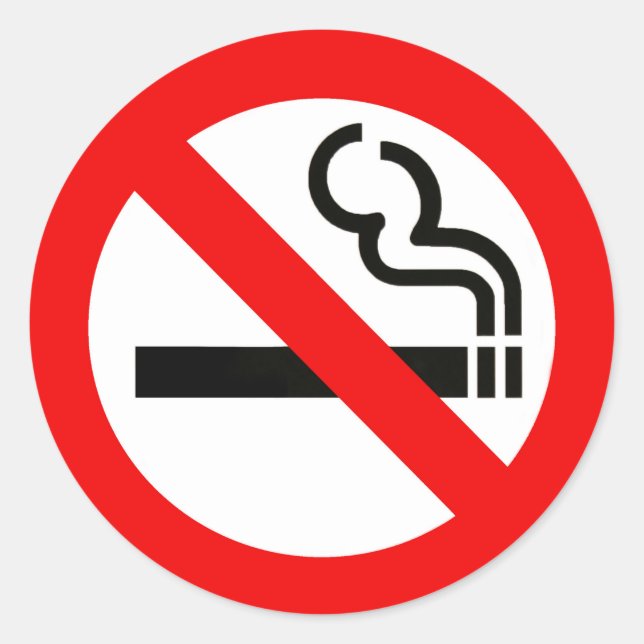 Sticker Rond Pas d'autocollants pour fumeurs (Devant)