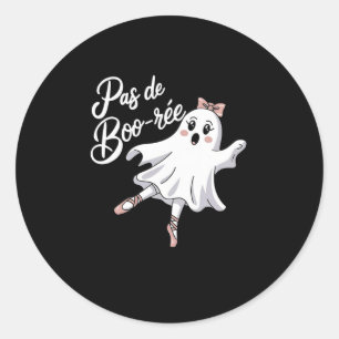 Sticker Rond Pas De Boo-rée Funny Ballet Ghosts Danse Halloween