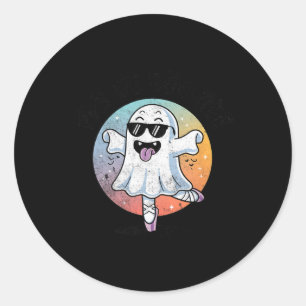 Sticker Rond Pas De Boo Ree Funny Ghost Danse Ballet Halloween