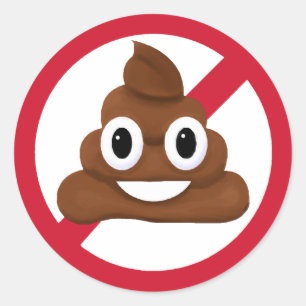Sticker Rond Pas de caca