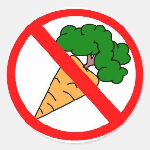 Sticker Rond Pas de carottes !