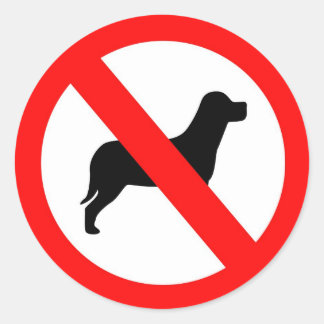 Sticker Rond Pas de chiens