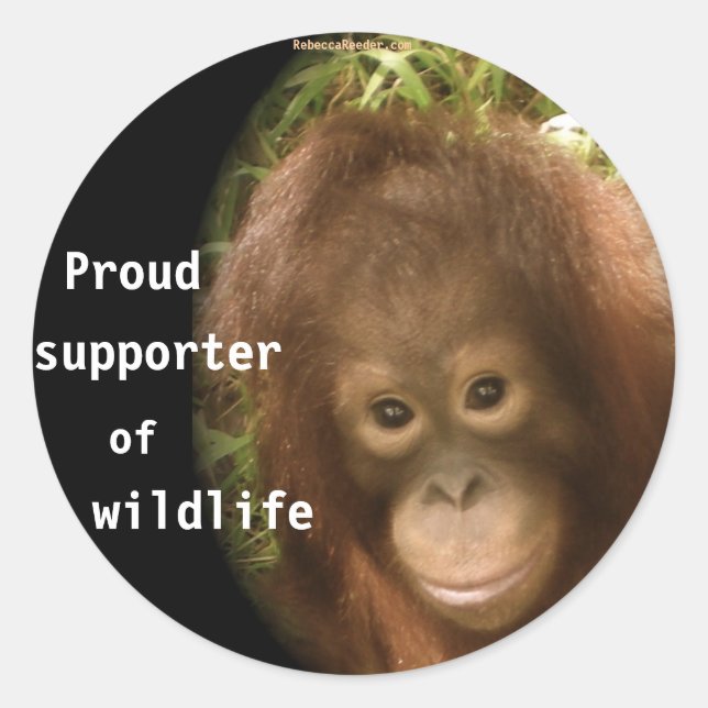 Sticker Rond Pas de commerce de singes (Devant)