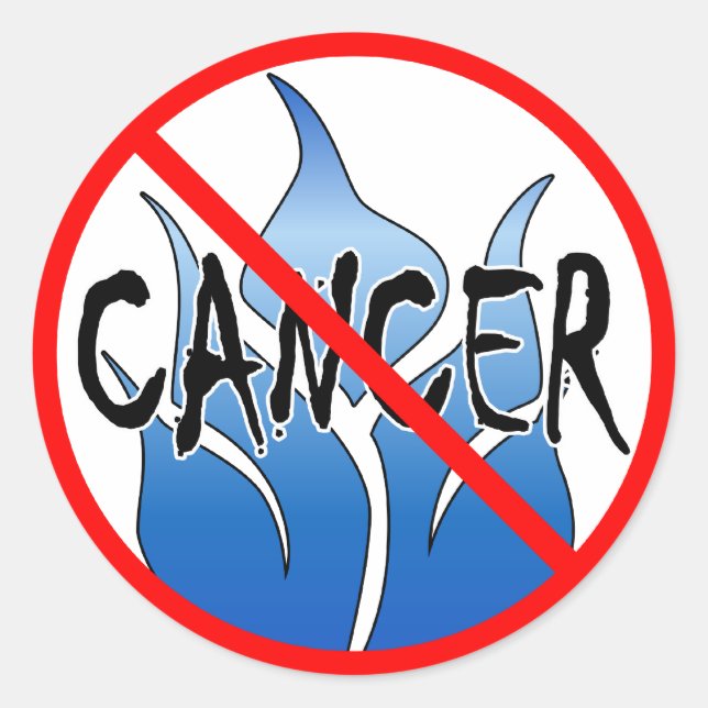Sticker Rond Pas de conception de cancer (Devant)