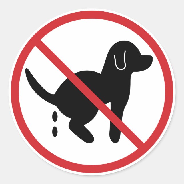 Sticker Rond Pas de déchets de chiens (Devant)