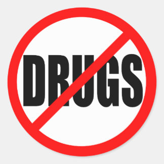 STICKER ROND "PAS DE DROGUES"