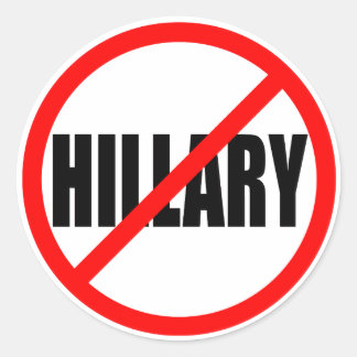 STICKER ROND "PAS DE HILLARY"