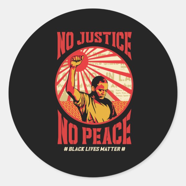Sticker Rond pas de justice pour la paix (Devant)