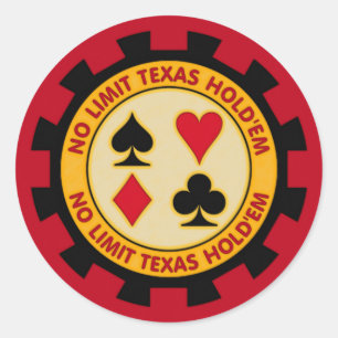 Sticker Rond Pas de limite Texas Hold'em Poker Chip