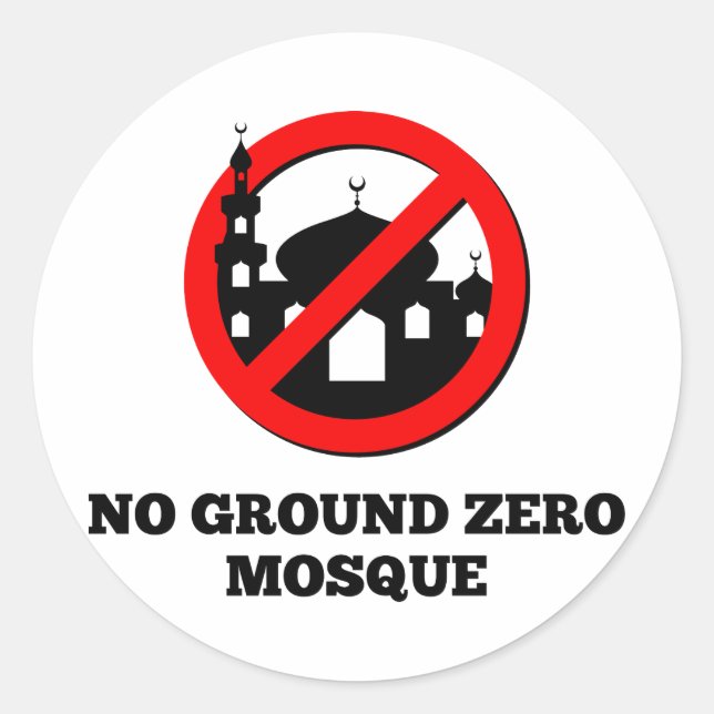 Sticker Rond Pas de Mosquée zéro (Devant)