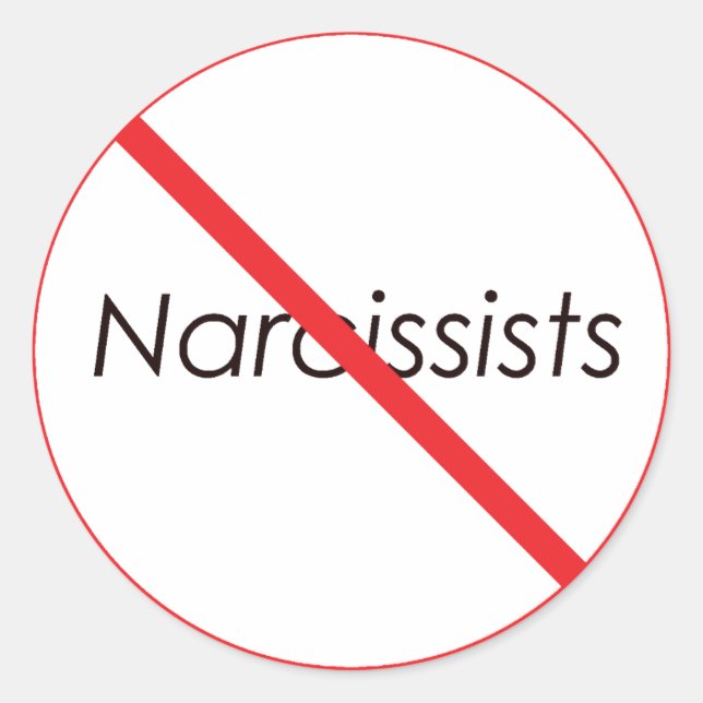 Sticker Rond Pas de Narcissistes ! (Devant)